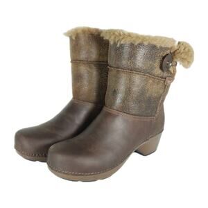 Dansko Women's Stormy EU38 US 7-7.5 Brown Leather Shearling Lined Winter Boots